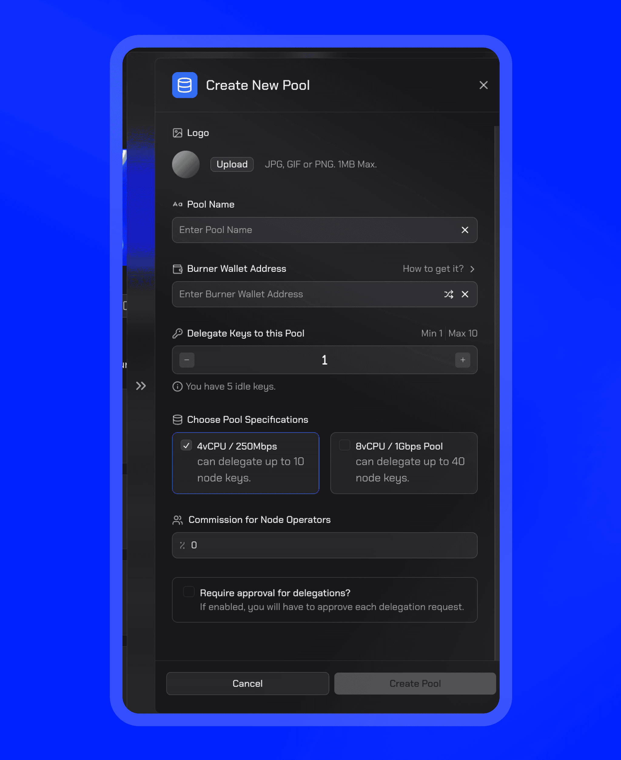 Define Pool Attributes